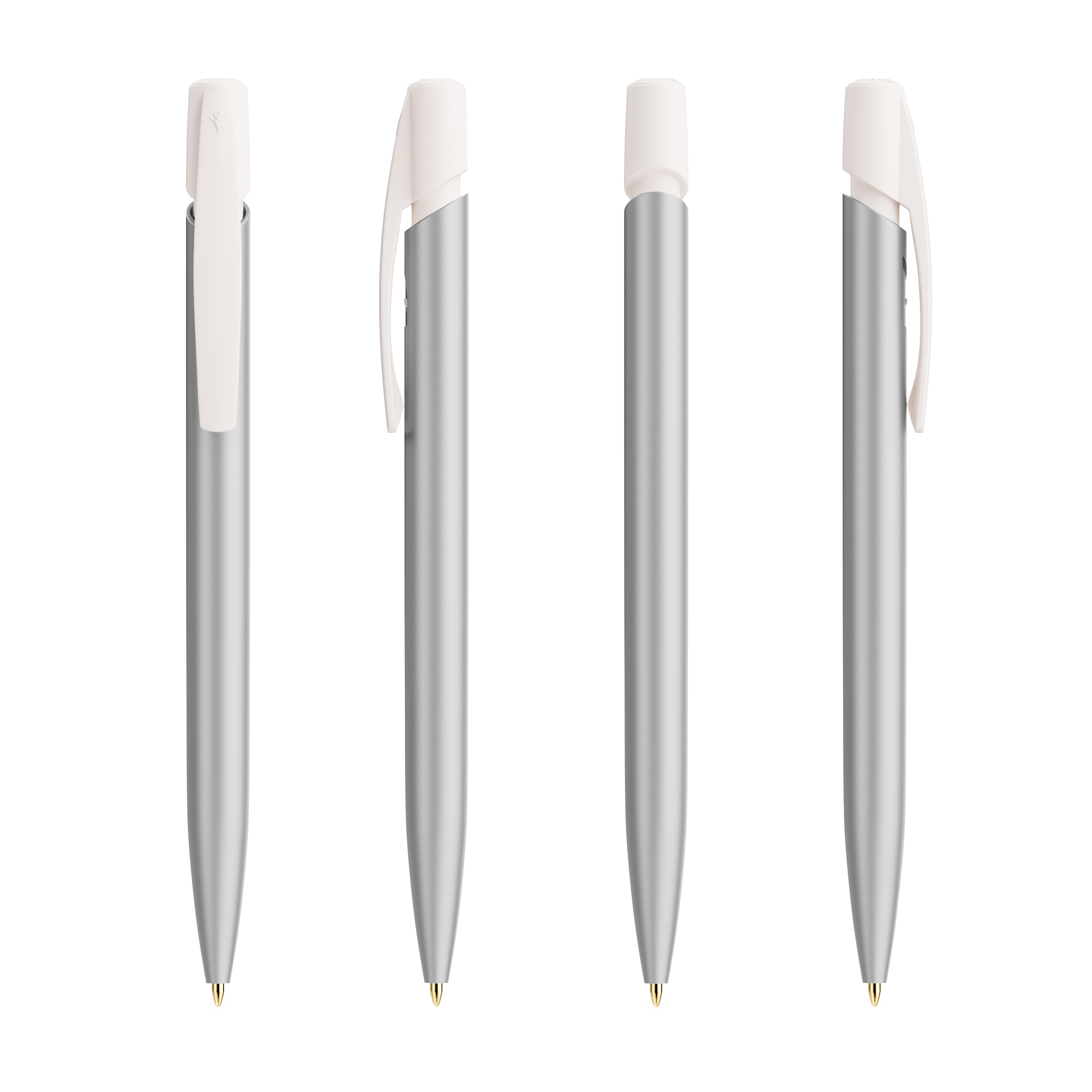 Stylo BIC® Media Clic Glacé personnalisable Silver Glacé - Blanc
